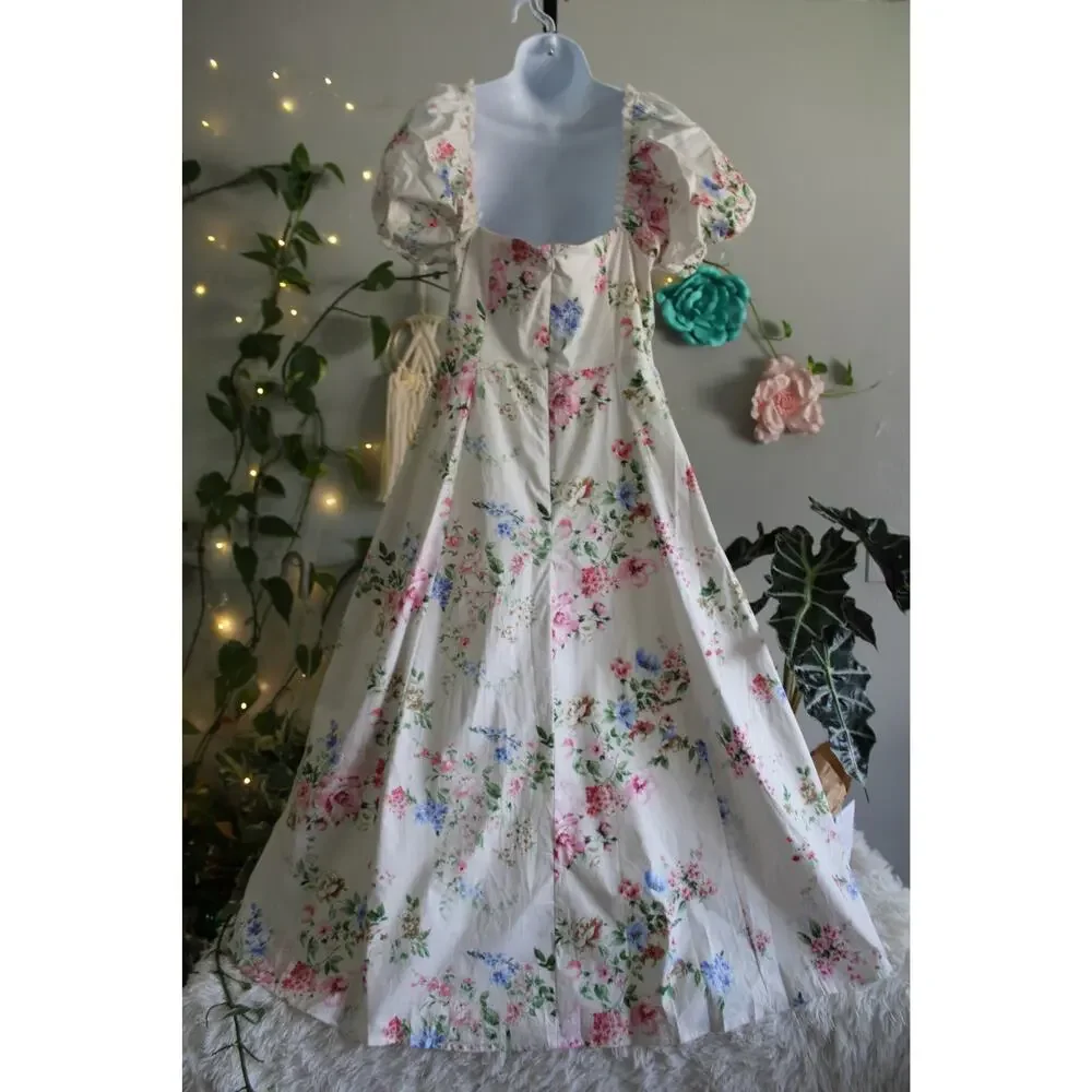 Altar’d State Floral Puff Sleeve Maxi Dress Size Small msrp 99 - Picture 4 of 16